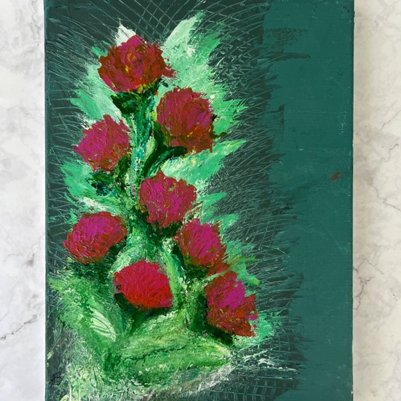 Burst of Flowers - Abstract Acrylic Texture Painting | Original Artwork 12x16 - Picture 4 of 7